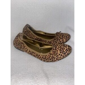 Rialto Sunnyside Leopard Women Ballet Flats shoes bow 7 M Slip On y2k 90s